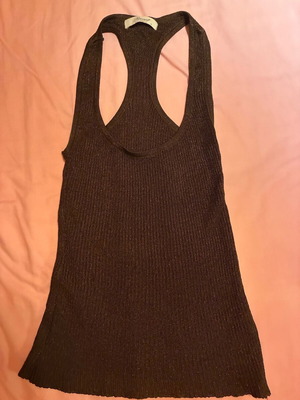 Rococo brown top with gold thread like new, size small