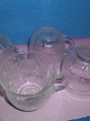 Glass cappuccino cups 238 ml used, set of 4 transparent