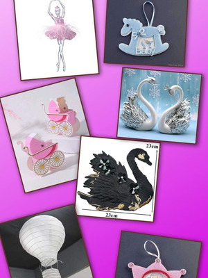 Various decorative items for crafts and constructions new