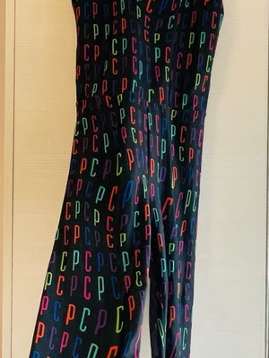 PCP One-Piece Suit Like New, Elastic with Open Back, Black Multicolor