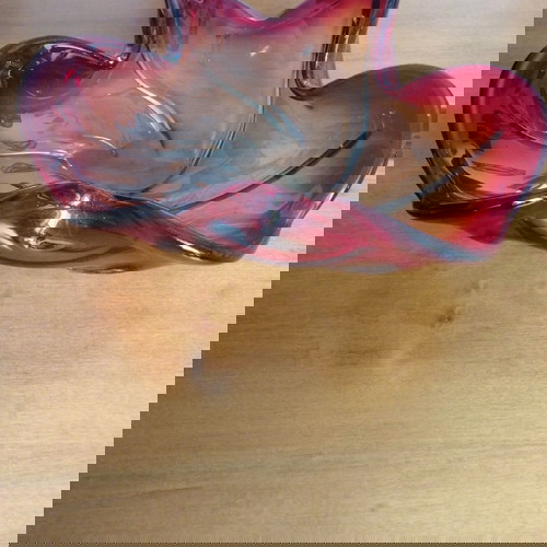 Φοντανιέρα Μουράνο σε μπορντο αποχρώσεις, γυαλί υψηλής ποιότητας, σαν καινούργιο