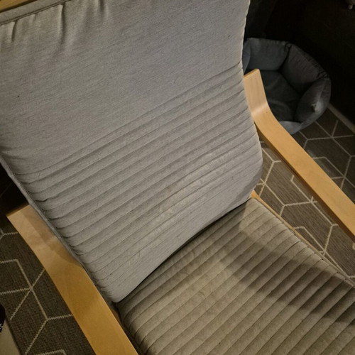 IKEA POÄNG armchair with footstool used