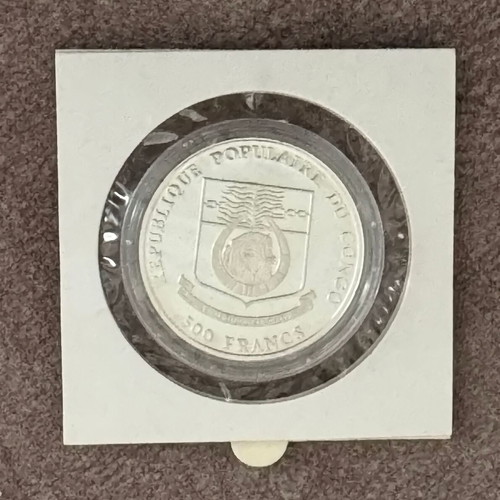 Congo 1991 500 Francs Silver Coin FIFA World Cup 1994 BU