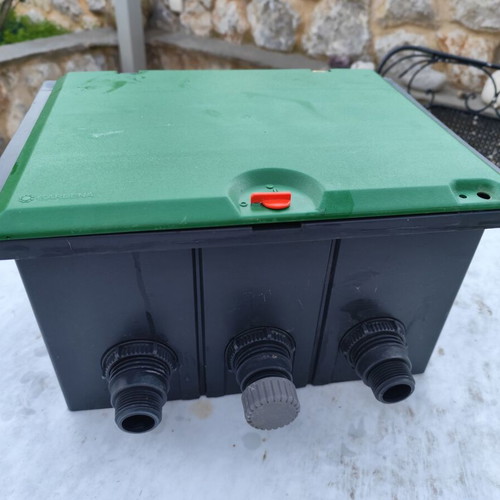 Gardena automatic watering set used with 3-channel valve box and two 9v solenoid valves