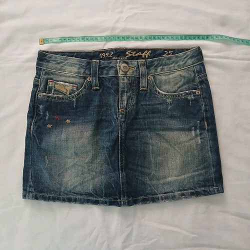 Staff low-rise denim skirt like new, size 25, blue