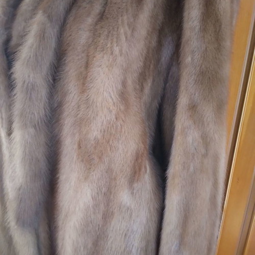 Mink fur coat like new, long, brown, size L