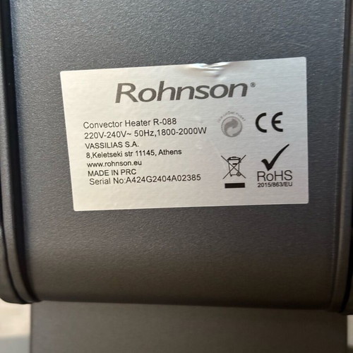 Rohnson R-088 Wi-Fi 2000W space heater like new