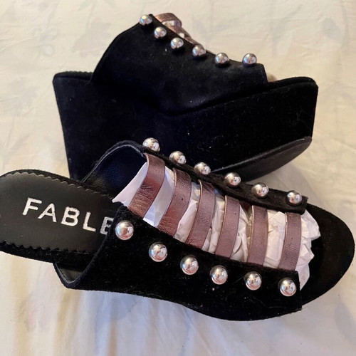 FABLE handmade suede sandals size 36 new, black