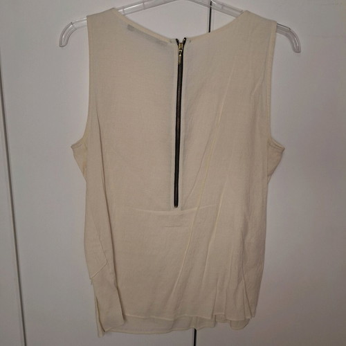 Sleeveless airy blouse like new, size XL, beige
