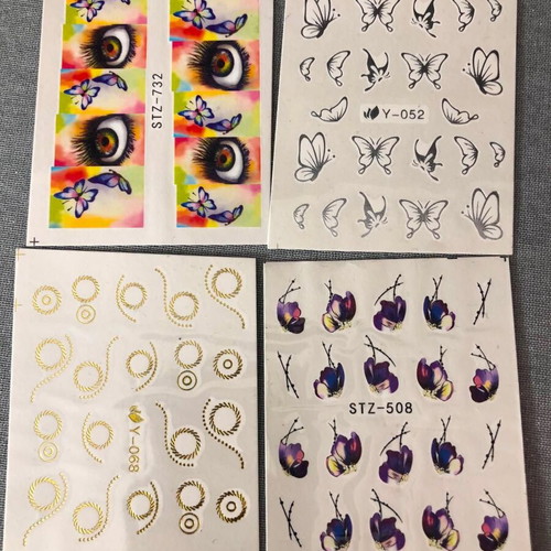 Water Nail Stickers Set of 4 New Full Nail