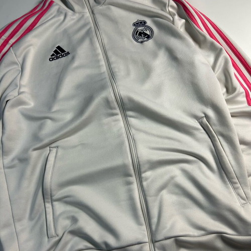 Adidas Vintage Real Madrid Y2k 2020-2021 Track Jacket Soccer Fleece like new, pink