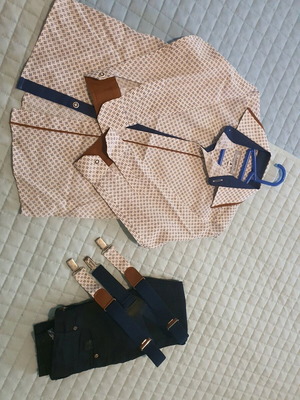 Boys' set size 4 with pants, shirt and matching suspenders