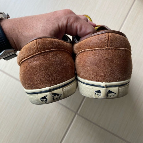 Vans men's shoes used, leather, brown, size 42