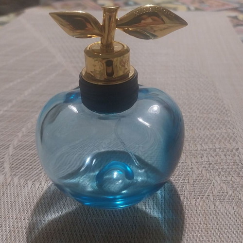 Empty Luna Nina Ricci cologne bottle used, 80ml, apple-shaped