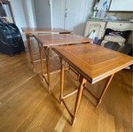 Walnut nesting tables like new, detachable