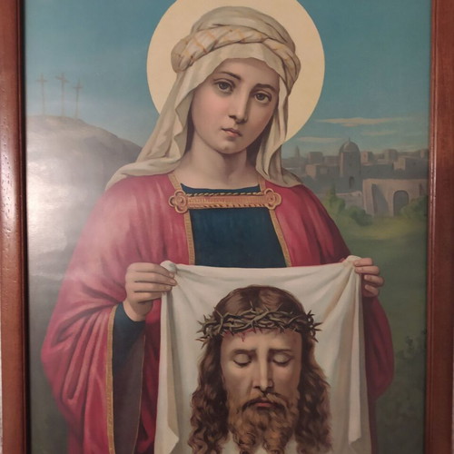 Old lithograph Saint Veronica like new