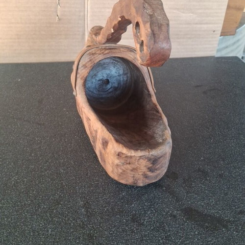 Wooden vintage handmade wine holder