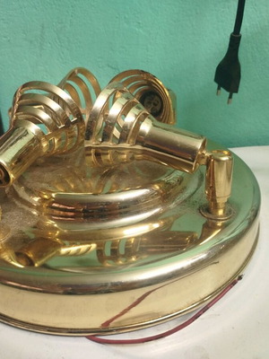 Steel ceiling light with 4 bulbs like new