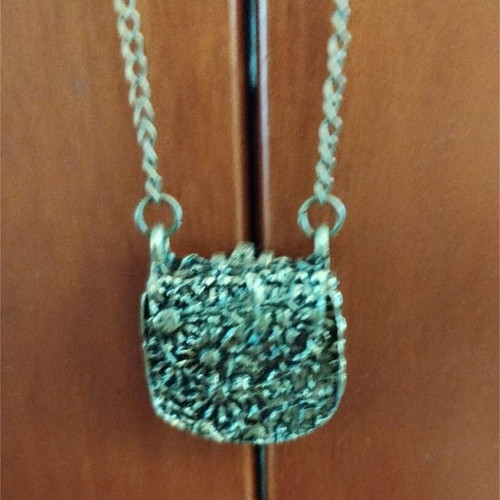 Necklace pendant used bronze with embossed metal bag pendant
