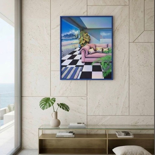 Decorative wall art with glass front, 36x29 cm, new