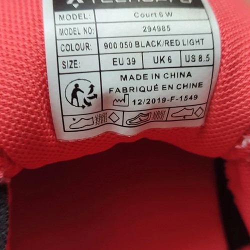 Tecnopro Court 6 W Indoor sneakers size 39 like new, black and pink