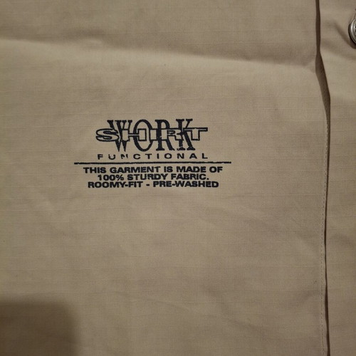 Men's Work Shirt Large beige like new, stable fabric