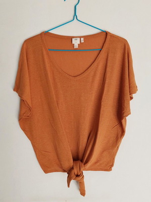 H&M women's linen blouse like new, size L, mustard color