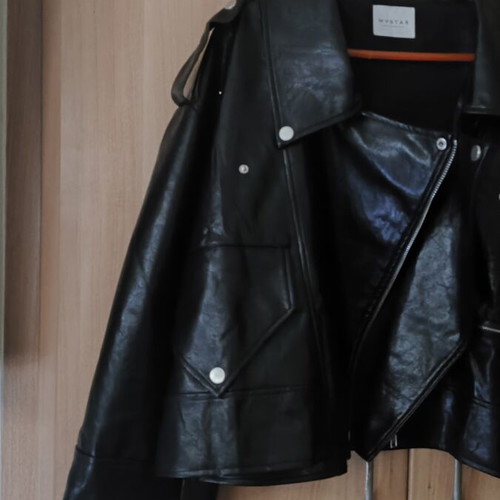 Jacket Δερματίνη Μαύρο oversized biker καινούργιο