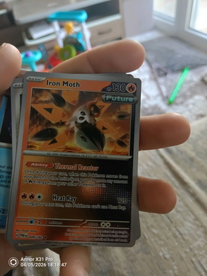 Pokemon Iron Moth (PAR 028) like new, Paradox Rift, Rare Holo