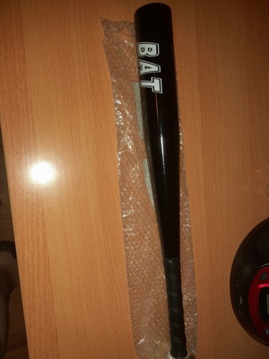 Baseball bat 50" black with anti-slip grip new