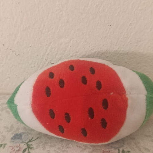 Plush pet toy set with squeaker mechanism, like new, 5 pieces