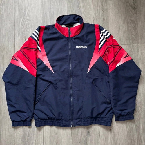 Adidas Vintage Track Jacket used, navy with red details, size M