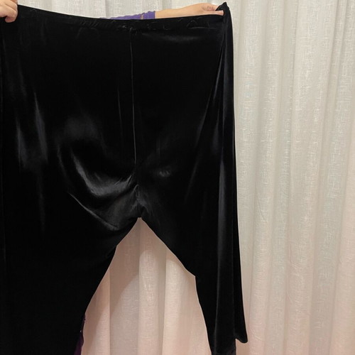 Velvet black pants relaxed fit with elastic used, plus size