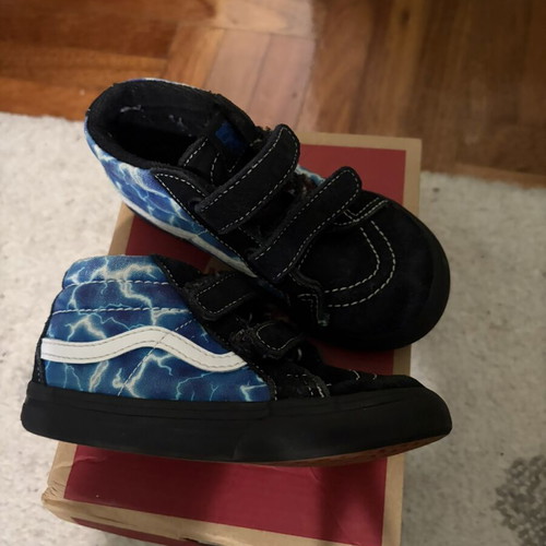 Vans sneakers size 25, black and blue