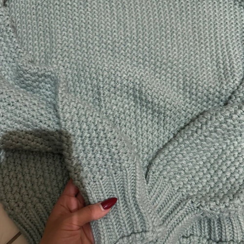 H&M knitted sweater used, thick, turquoise, size small
