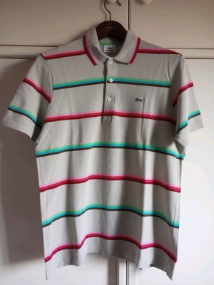 Ανδρική Μπλούζα Polo Lacoste - Ριγέ, Μέγεθος 5 (L)