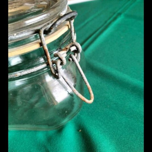 Airtight glass jar 1L used with 1/2L gift