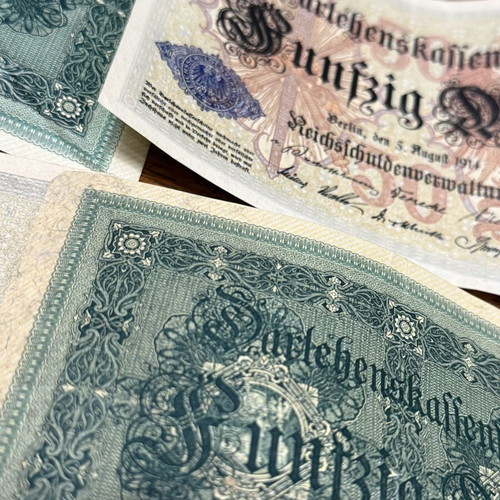 50 Mark 1914 banknotes, lot