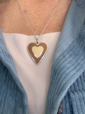 Handmade steel necklace new with silver chain and steel heart pendant
