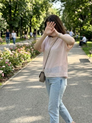 Zara blouse used, pink, sizes L and XL