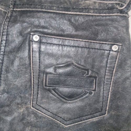 Vintage Harley Davidson riding pants women's leather like new, black, XS