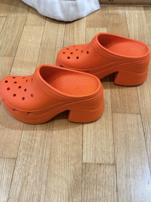 Crocs Siren Clog дамски чехли като нови, оранжеви, ток 9 см