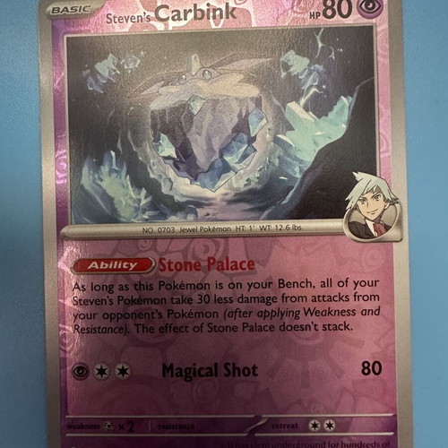 Steven’s Carbink Pokemon Card new condition