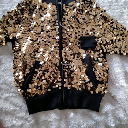 Silk-Kasmir gold and black jacket like new, size S-M