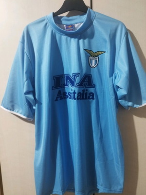 Vintage football jerseys used, Lazio blue XL and Netherlands orange S