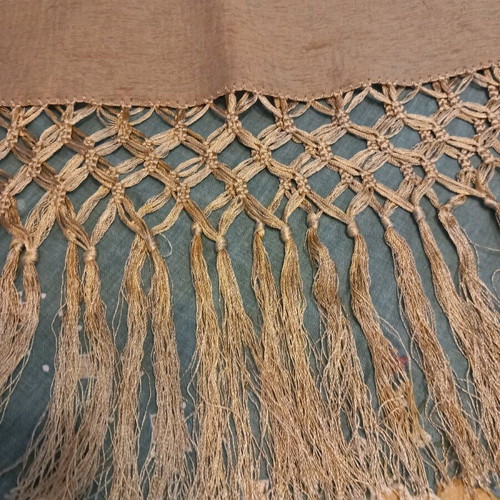 Soufli silk embroidery table runner new, beige