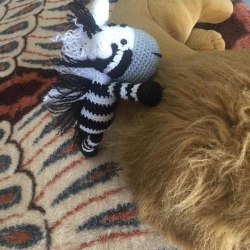Knitted zebra doll made to order