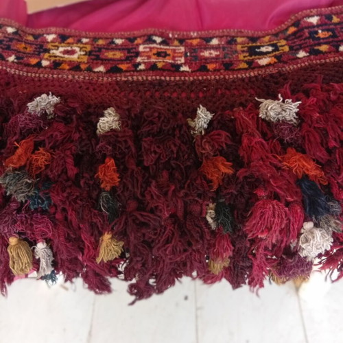 Rug used, old fireplace curtain with beautiful natural colors, approx 1.5m