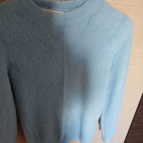 Fuzzy pullover used, turquoise, size S