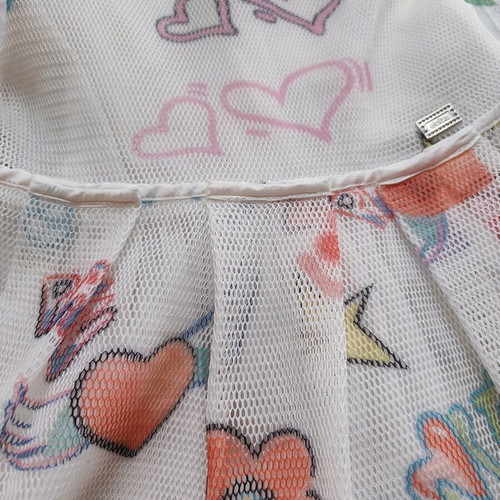 Girl's dress for 4 years with fur like new, white